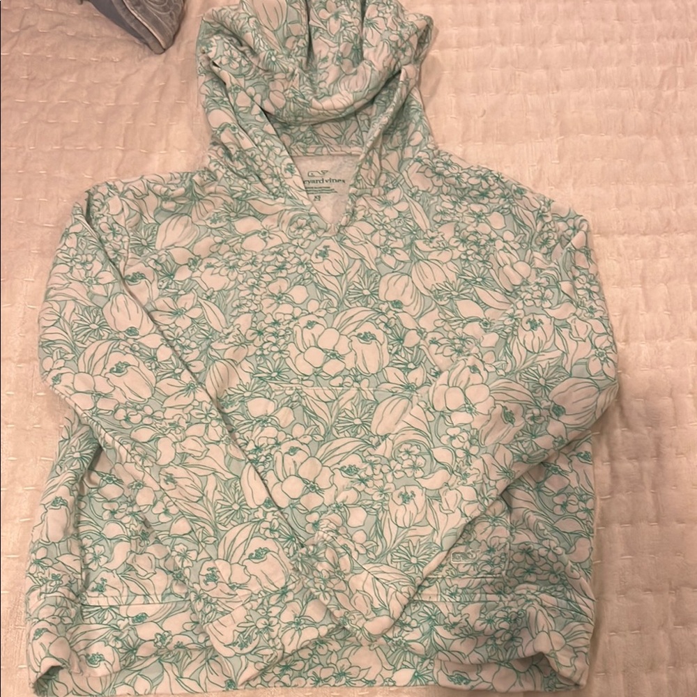 Vineyard Vines Green Floral Print Hoodie